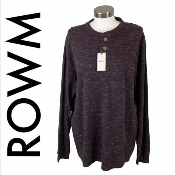 rowm Other - ROWM NWT MEN’S BROWN HENLEY LONG SLEEVE SIZE XL
